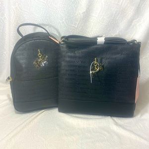Juicy couture Womans bag 2pc deboss set backpack messanger crossbody purse BNWT